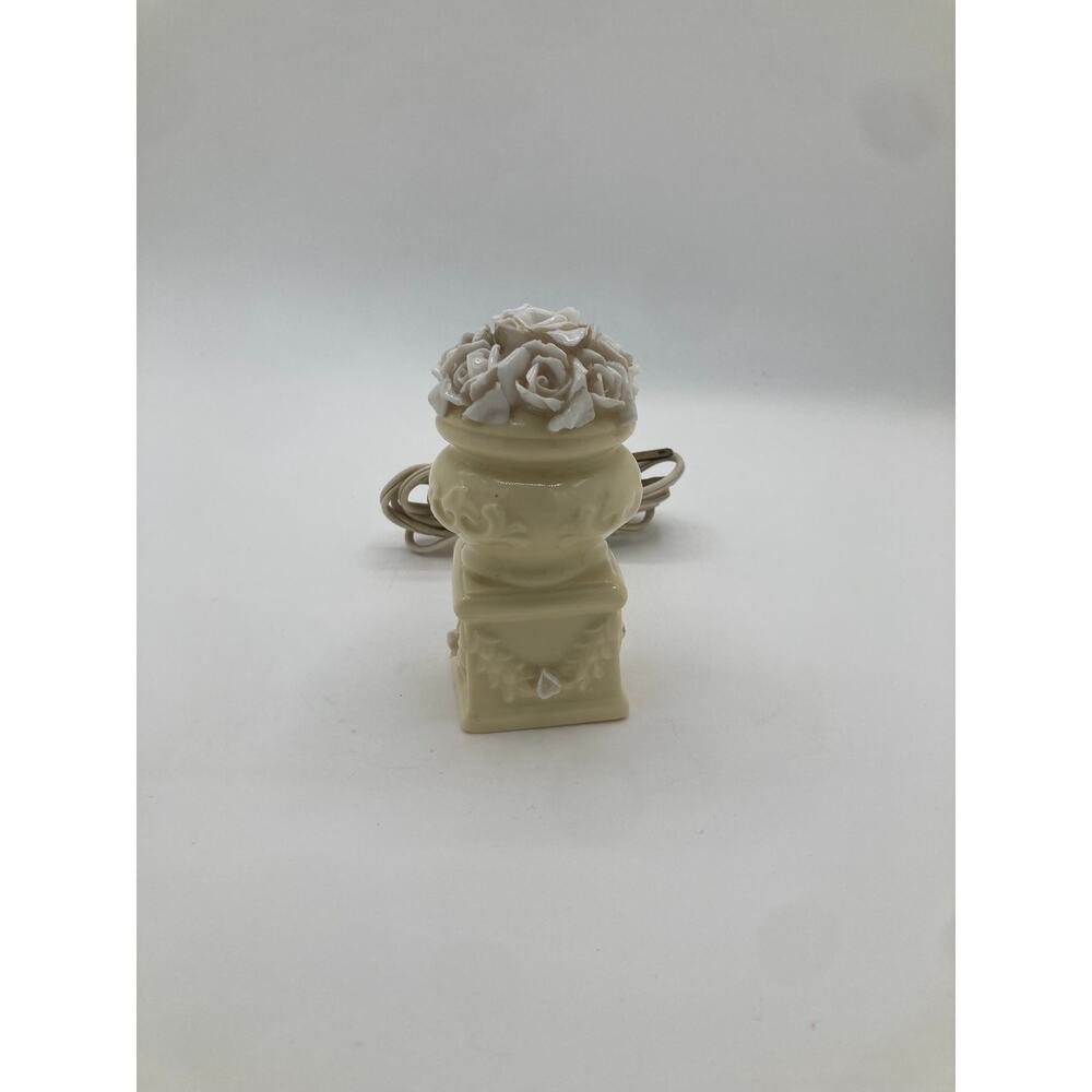 Vintage Italian Porcelain Rose TV Lamp by CAPODIMONTE Style Works